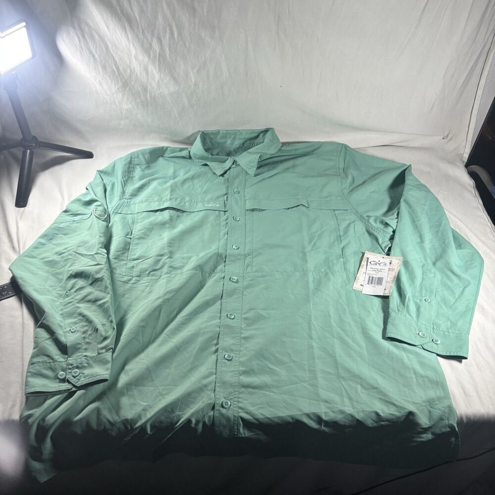 GameGuard Outdoors MicroFiber Long Sleeve Shirt 3XL Dorado Green Fishing NWT